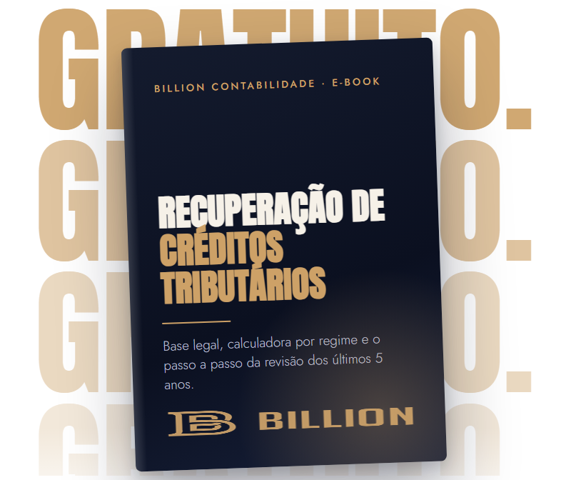 Capa do e-book Recuperação de Créditos Tributários, da Billion Contabilidade